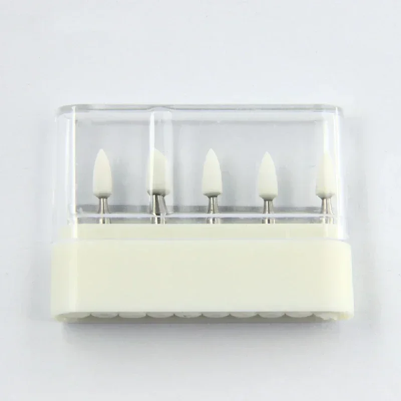 5pcs/lot  Dental Polishing Burs Flame Shape FW/RW White Stone Dentistry Teeth Care & polishing Grinding Tools