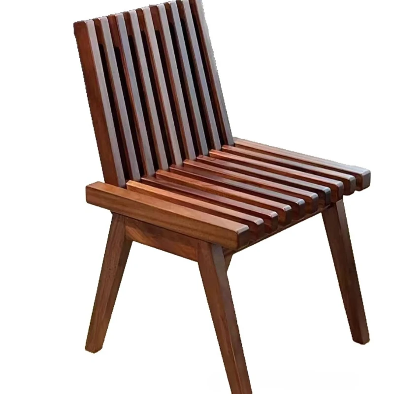 

Solid wood strip folding stool shoe change stool medieval solid wood restaurant leisure chair solid wood strip simple backrest