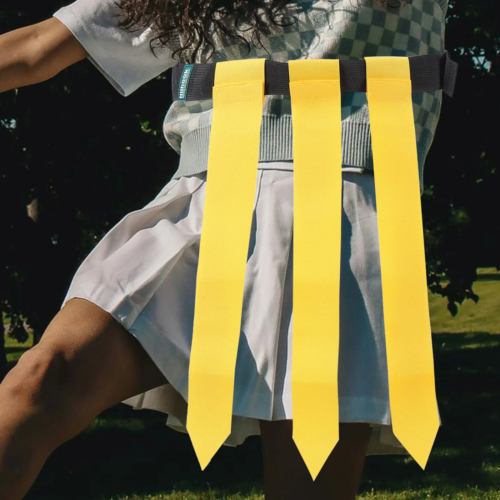 플래그 노란색 십대 스포츠 호의 조정 가능한 럭비 허리 벨트 십대 축구 허리 벨트 플래그 한 사이즈는 대부분의 축구 훈련에 적합