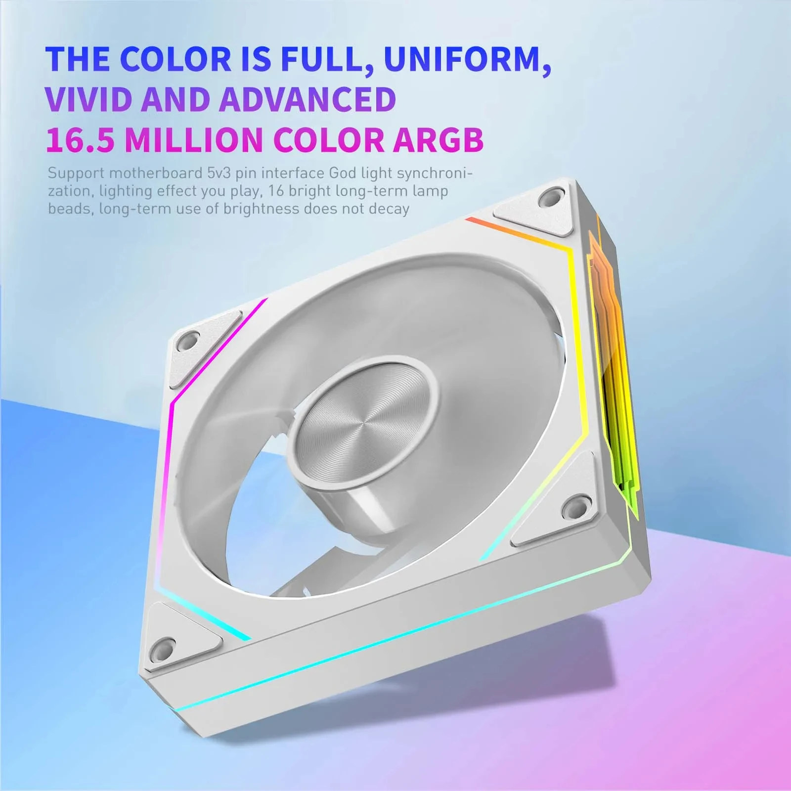 UPSIREN UF-2 PRISM 5 PRO Computer Chassis Fan 12cm ARGB 4 Pin PWM Quiet Cooling Fan 12V Large Air Volume 45.2CFM/800-1800RPM