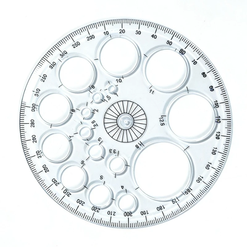 12 Centimeter Hollow Protractor Essential Math Geometry Measuring Tool for Primary School Students360 Degree Round Ruler