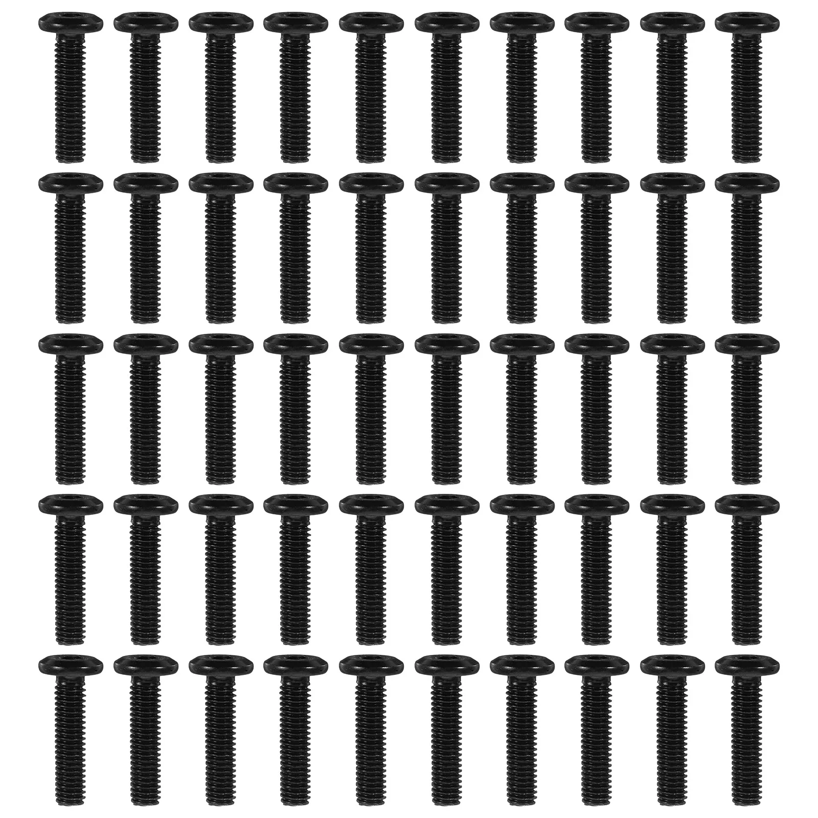 

50Pcs Furniture Assembly Screws Flat Beveled Socket Cap Head Carbon Steel Full Thread Heavy Duty Screws for Bed Frame Table