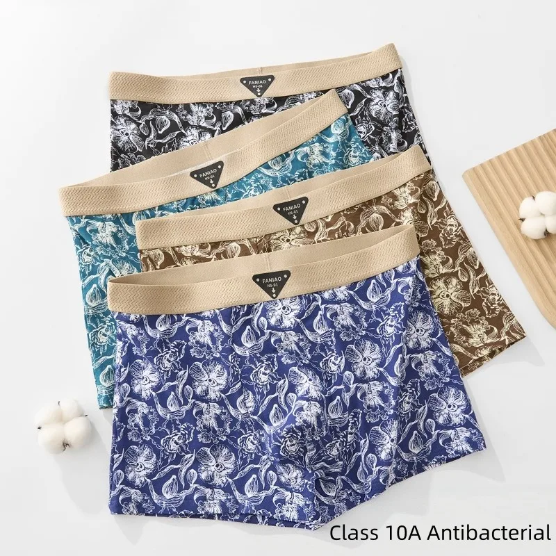 Pure Cotton Print Boxers Men Plus Size 10XL 9XL 8XL High Elastic Underwear Breathable Male Underpants 150KG Boxer shorts Panties