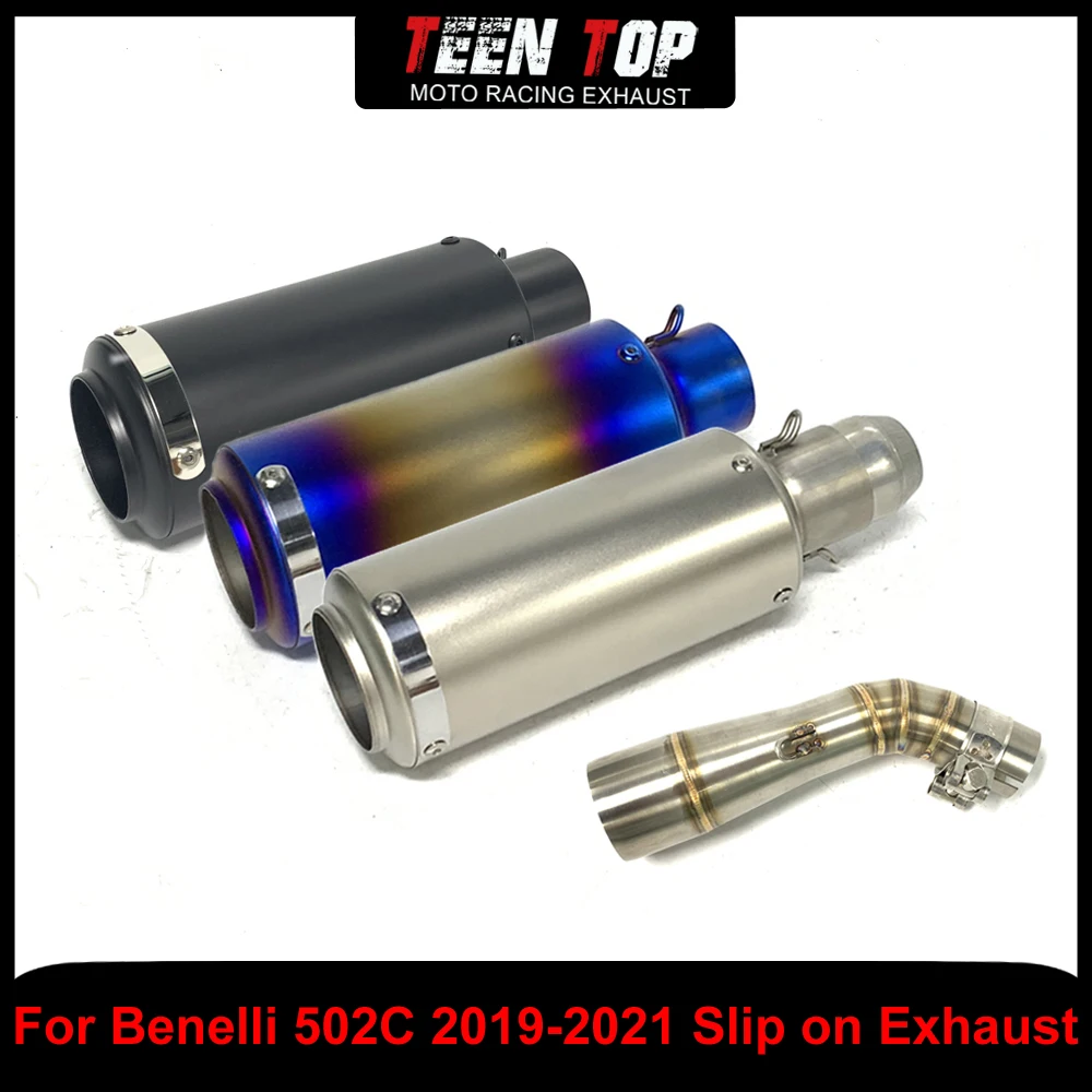 

Нержавеющая сталь мотоциклетная выхлопная труба среднего звена для Benelli 502C 2019-2021, глушитель выхлопной трубы без шнуровки