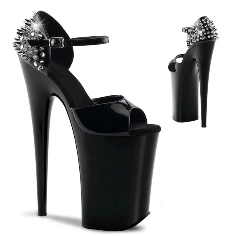 

23 cm high heels, summer women rivet decoration, high heels sexy pole dancing nightclub 9 inch sandals