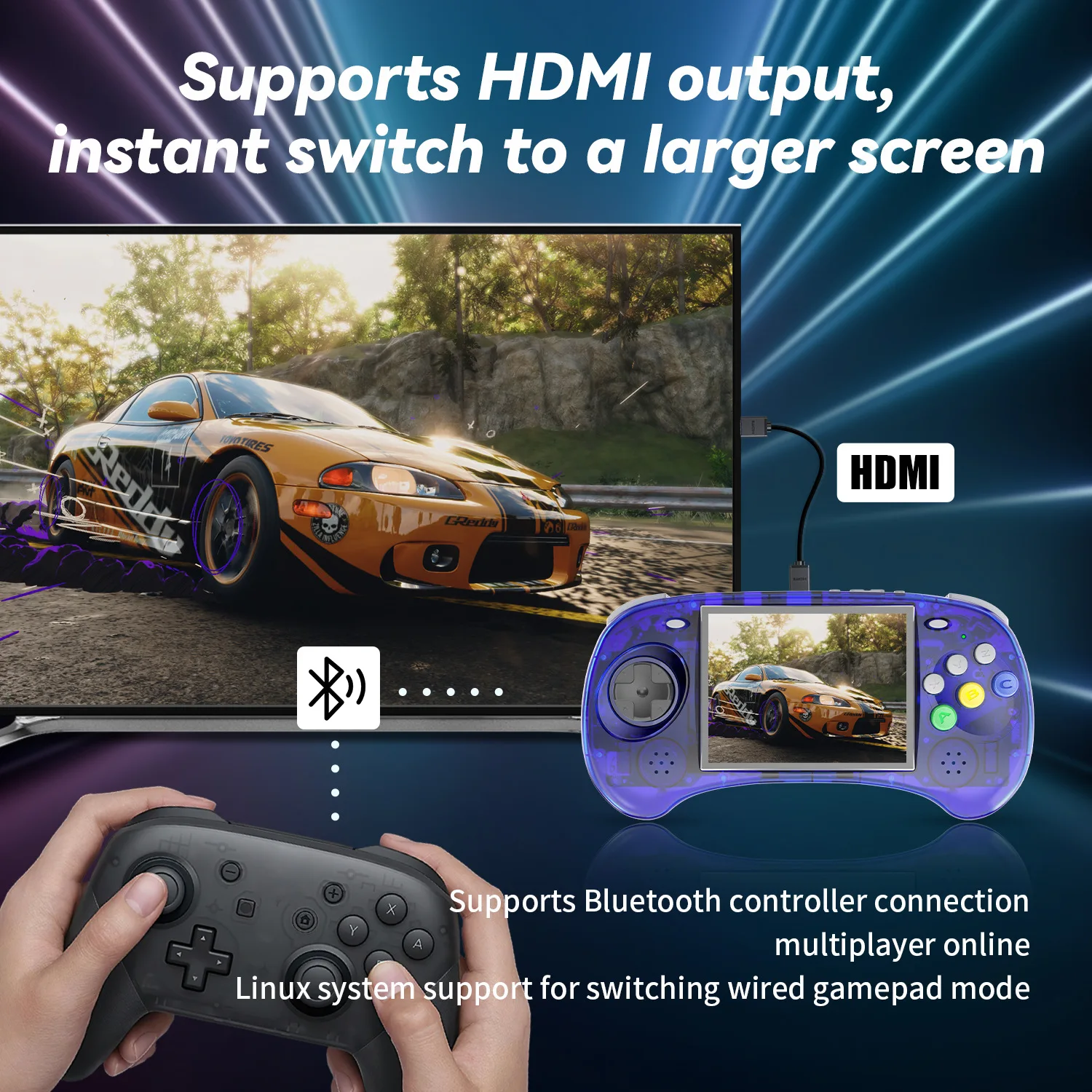 New RG ARC game console, horizontal version of classic fighting, handheld open source Android dual system shake