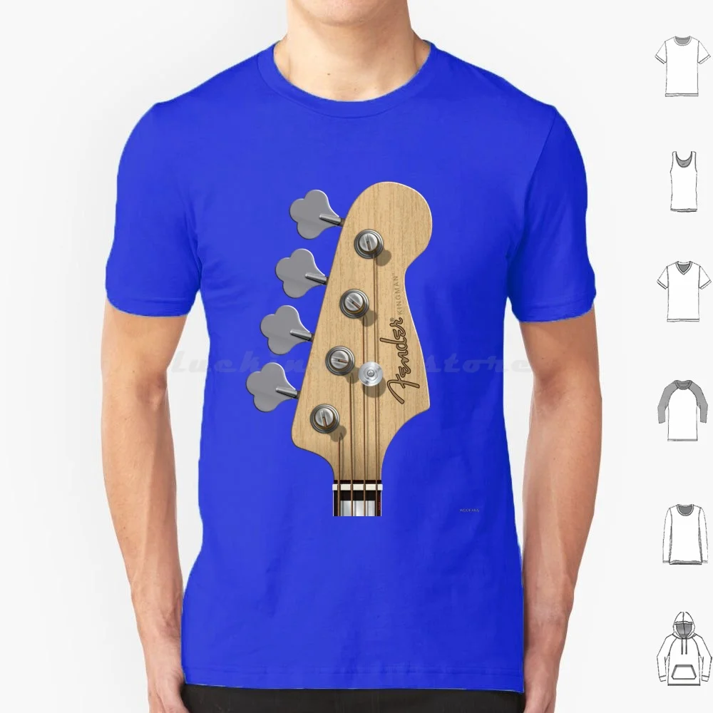 Guitar Headstock Art-Kingman Bass T Shirt 6xl Cotton Cool Tee Guitar Headstock Tuning String Music Neck Country Indie