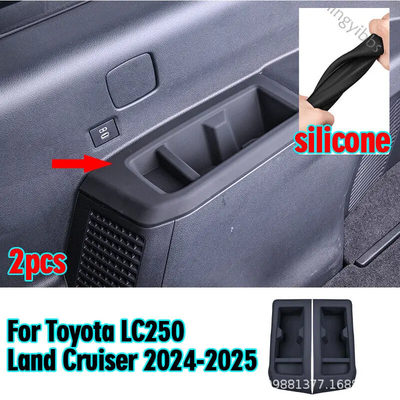 For Toyota Land Cruiser LC250 2024-2025 Silicone Third Row Water Cup Frame Trim