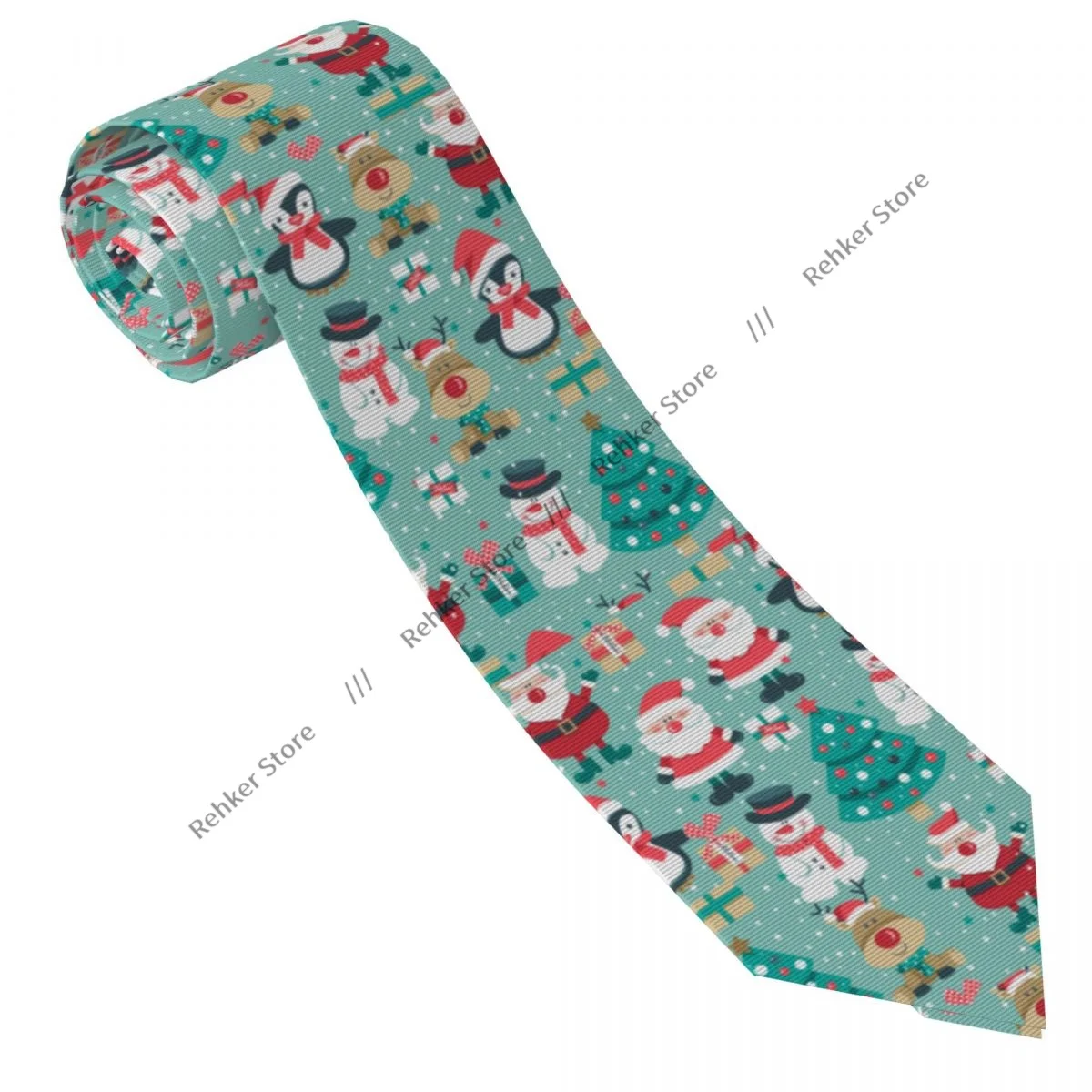 Mens Tie Classic Skinny Santa Claus Snowman Deer Neckties Narrow Collar Slim Casual Tie Gift