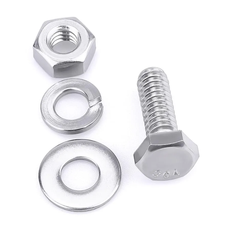 1 420 x 1 2 "10 set di bulloni esagonali in acciaio inossidabile viti con dadi piatto Washe Lock Washe 304 SS 188 esagonale completamente filettatura macchina