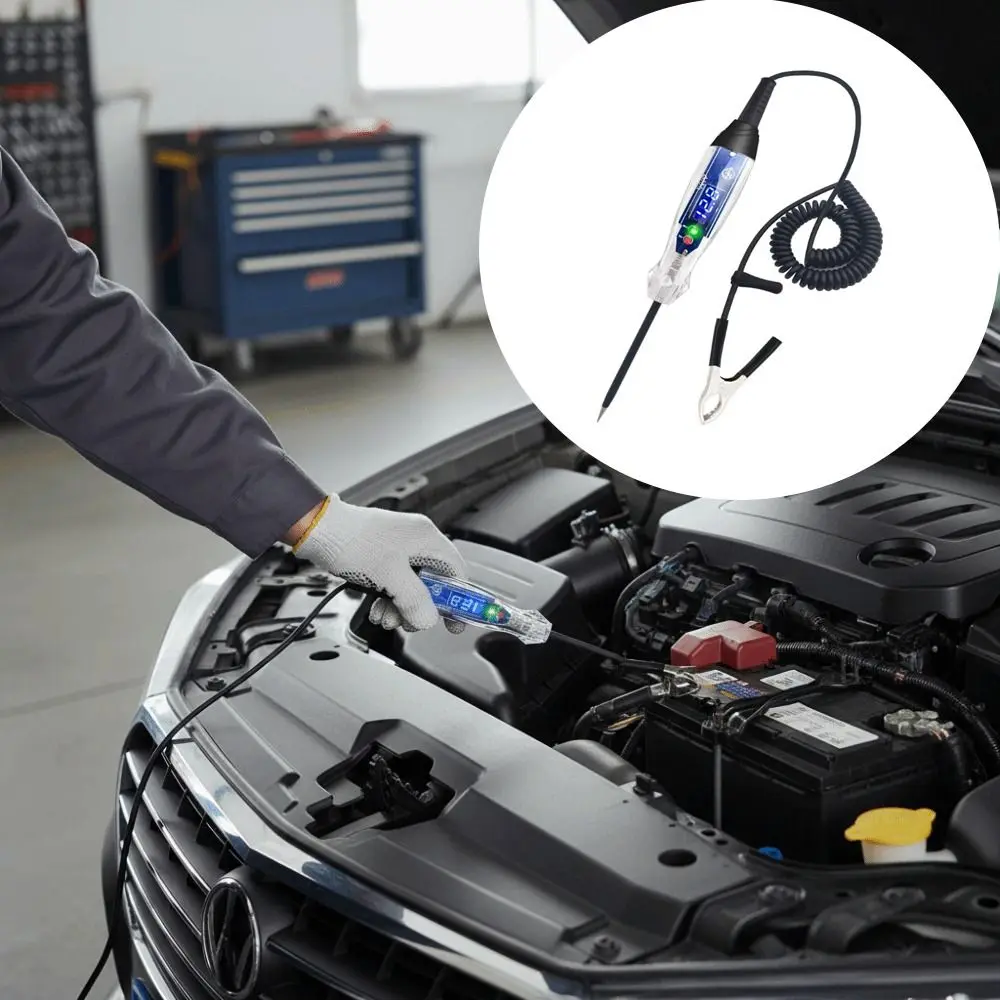 

Heavy Duty Automotive Test Light Digital LED 3-60V DC Digital Circuit Tester Auto Bidirectional DC 3-60V Voltmeter Tester