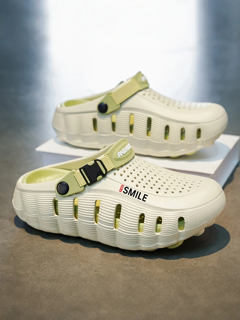 Men's Summer Outdoor Anti-slip Headed Sandals Sports Driving Beach Casual Slip-ons Comfortable EVA Material Thick Bottom