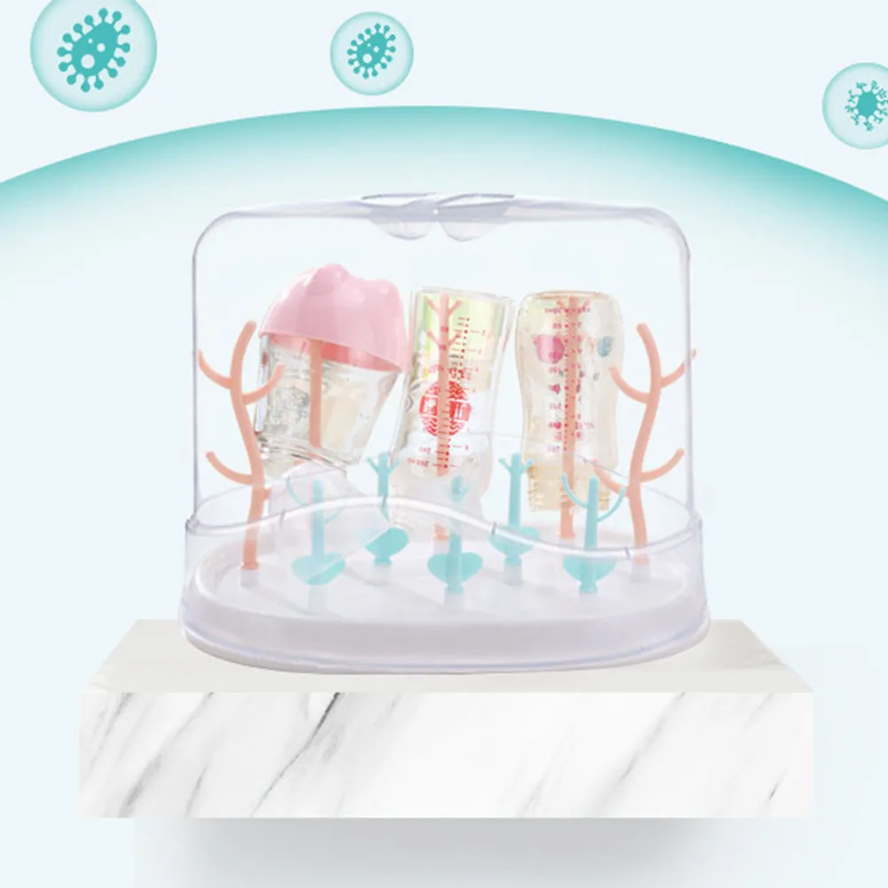 

Branches Shape Multifunction Baby Bottle Drying Rack Detachable Pegs Baby Holder Feeding Bottle Organizer Dust-Proof Cover Large