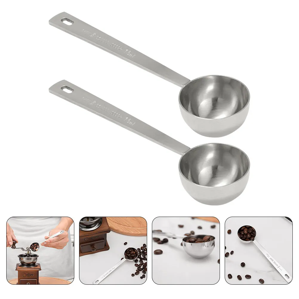 

2Pcs Multipurpose Measuring Spoons Stainless Steel Coffee Tea Salt Sugar Baking Scoop Tool Measuring Spoon Baking Scoop