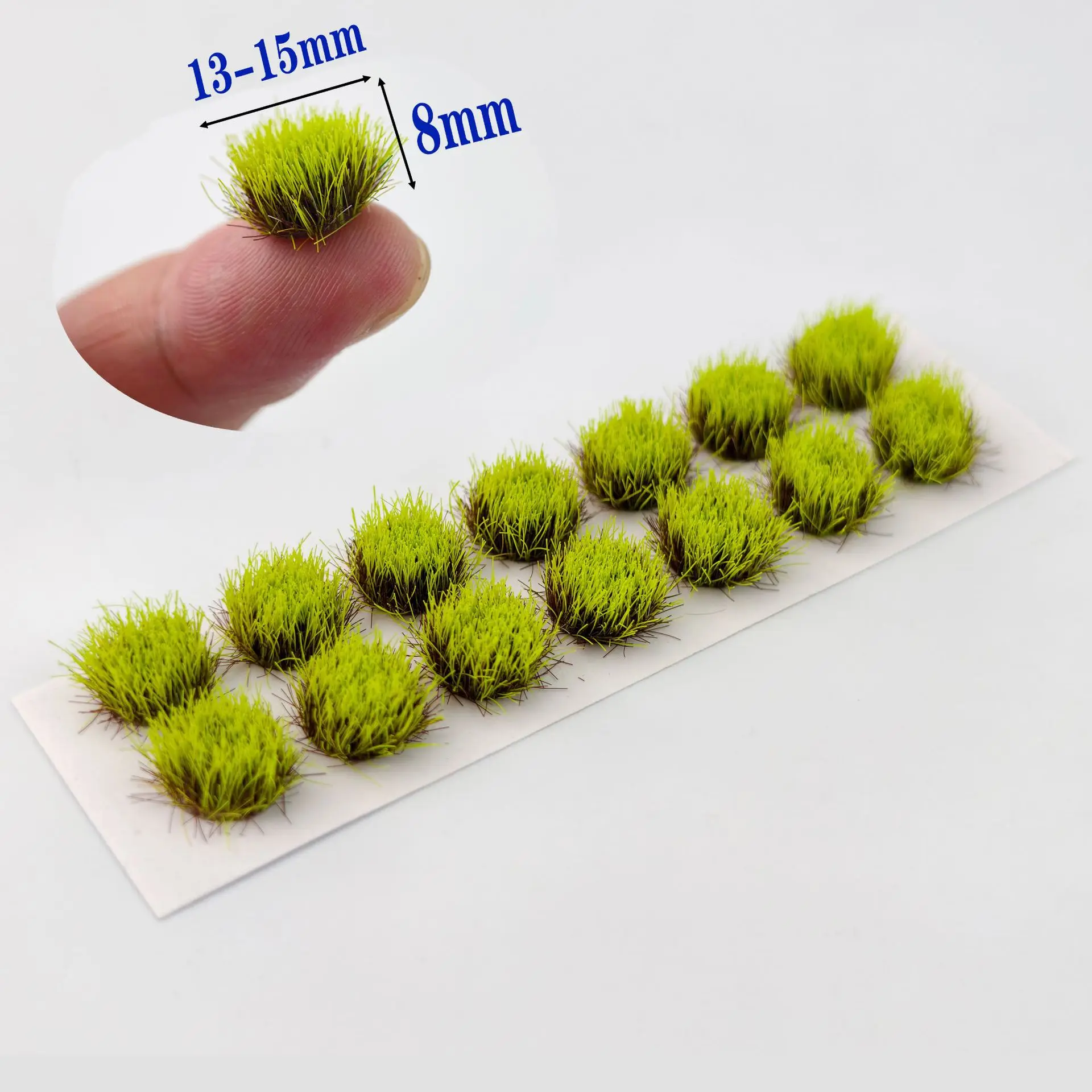 14 peças de grama artificial em miniatura flor tufo 8mm plantas de simulação para layout de trem ferroviário ho n/jogo de guerra/fabricação de modelo diy/iorama