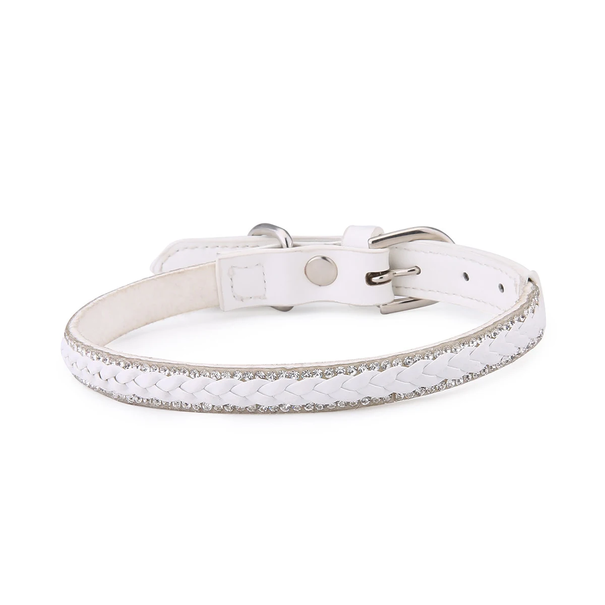 

2pcs White Pet Collar Bell Design Adjustable For Medium Dog Cat Comfortable Decorative Collar Pet Accessory Necklace Supplies