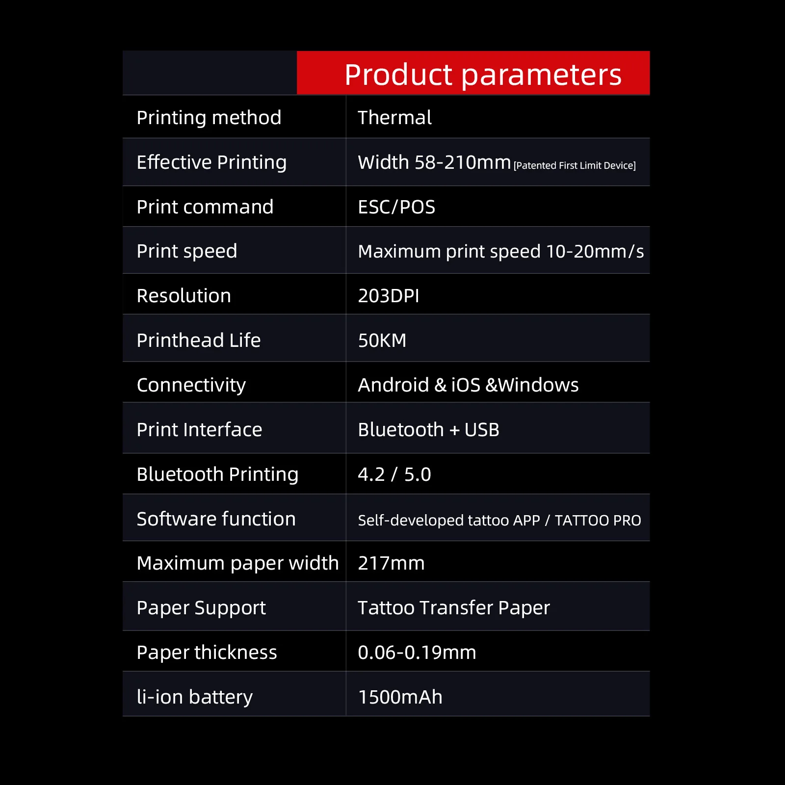 Portable M8 Wireless Thermal Tattoo Transfer Printer tattoo template printer wireless connectivity and APP connectivity. view 5