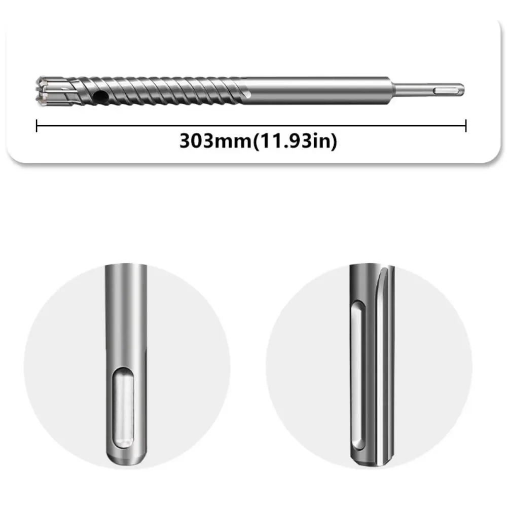 لقمة مثقاب الخرسانة المقواة SDS-Plus مع قطع فولاذية وتصميم 8 شفرات وسبائك عالية الصلابة لاختراق حديد التسليح شديدة التحمل #6