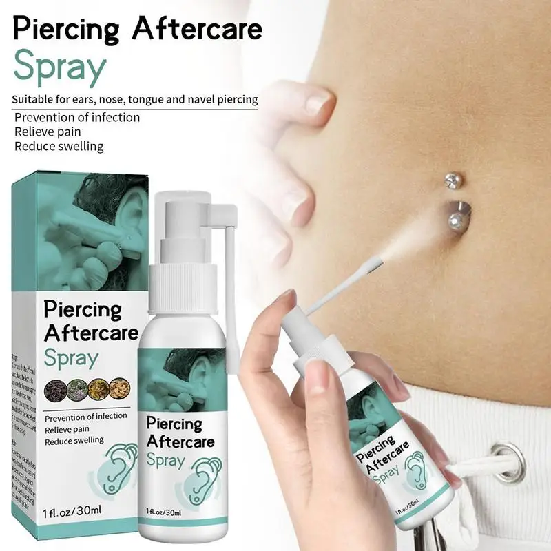 30ml Piercing Aftercare Mist Ears Soothing Fine Mist Spray Aftercare Fluid Gentle Piercing Cleaner For Home Beauty Salon