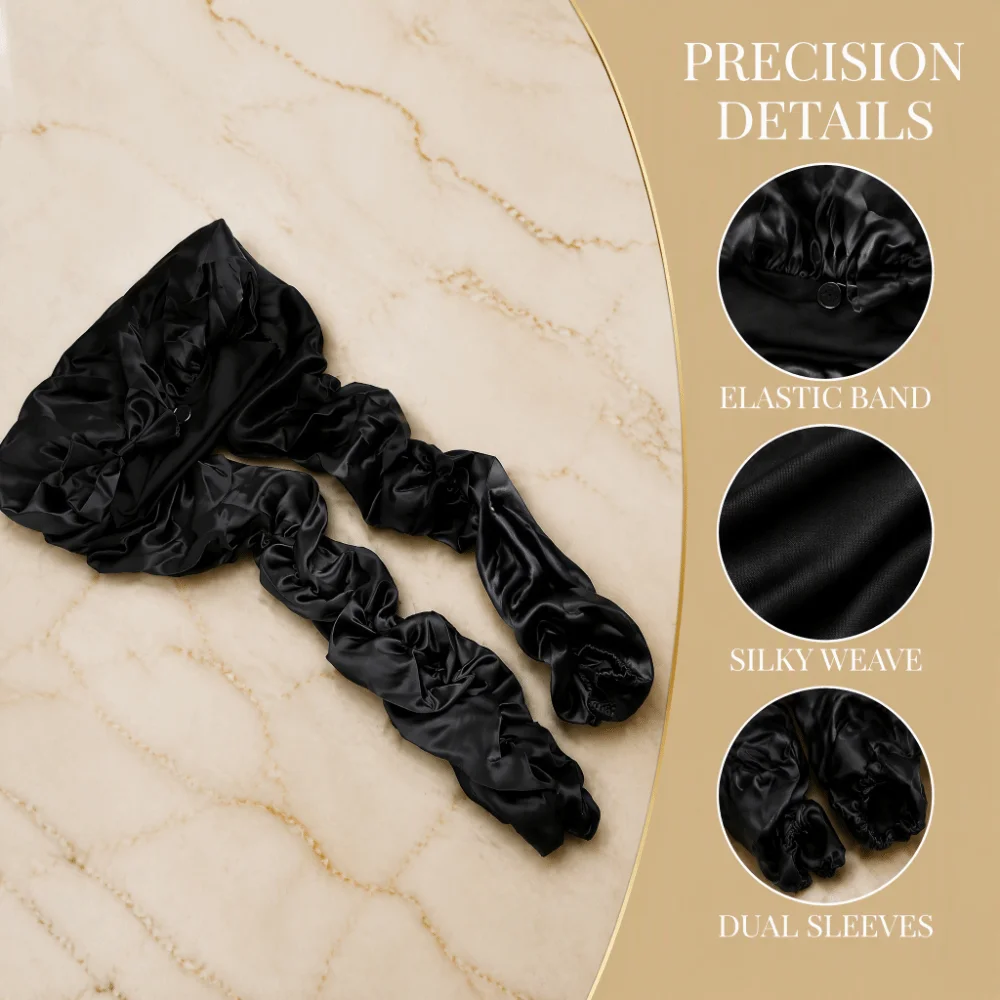 2 in 1 Double Sleeve Sleep Bonnet Reduce Frizz Long Braids Locks Braid Bonnet Soft Stretchy Samurai Wrap For Women