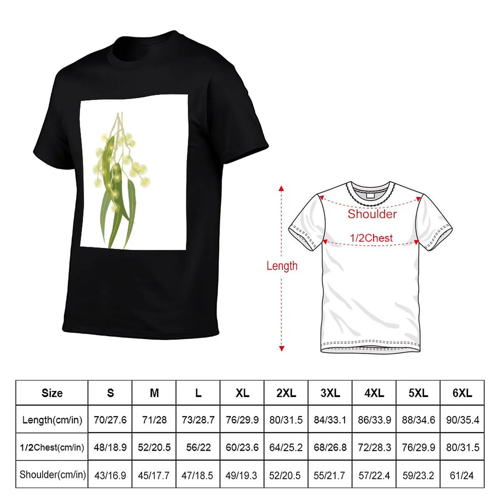 Australian Wattle Tree T-Shirt Work Casual Loose Fit T-Shirt