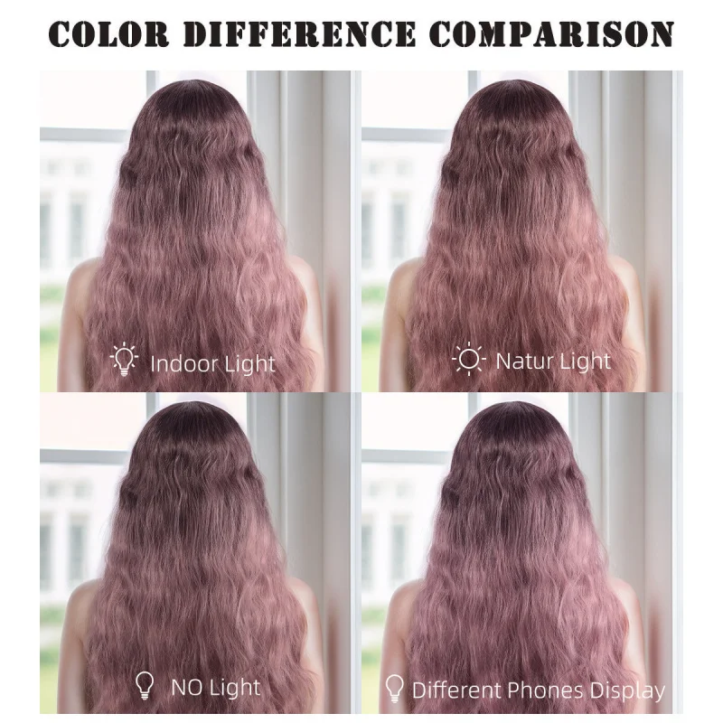 Fashionable European and American style women's pink wig with highlights, dark roots, heat-resistant, pre-plucked synthetic lace