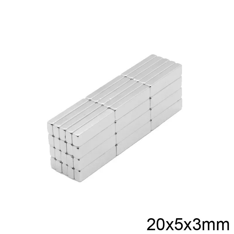 20x5x3mm blok potężne magnesy mocne 20X5mm N35 arkusz magnesu neodymowego 20x5x3 stały magnes NdFeB 20*5*3mm