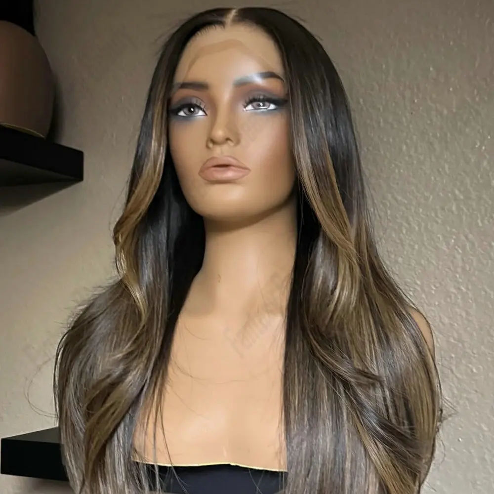 

Пепельно-коричневый Highlight Полный парик шнурка Remy Европейские человеческие волосы Натуральные прямые бесклеевые перуки 13x6Lace5x5HD Парик шнурка для женщин