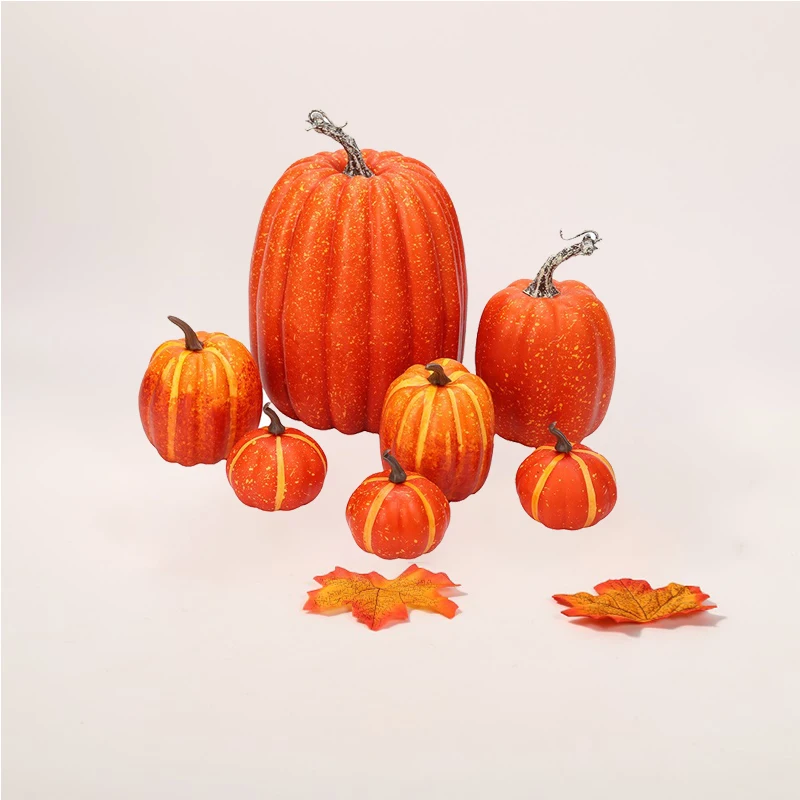 7PCS Simulation Pumpkin Artificial Pumpkin Halloween DIY Craft Decoration Party Wedding Autumn Harvest Fake Pumpkin Decoration