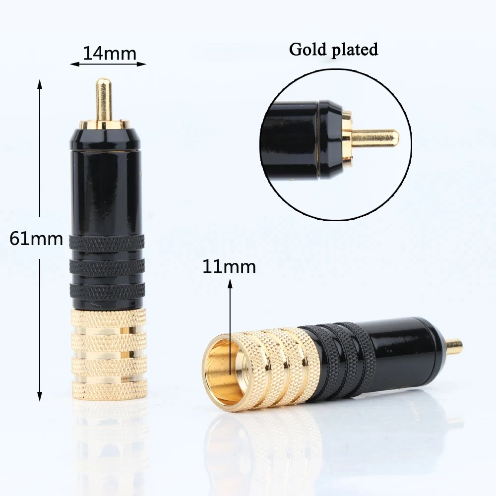 

R1732 High Quality 24k Gold Plated RCA Plug HiFi Audio Male Connectors Solder Type RCA Plug for DIY Speaker Cable