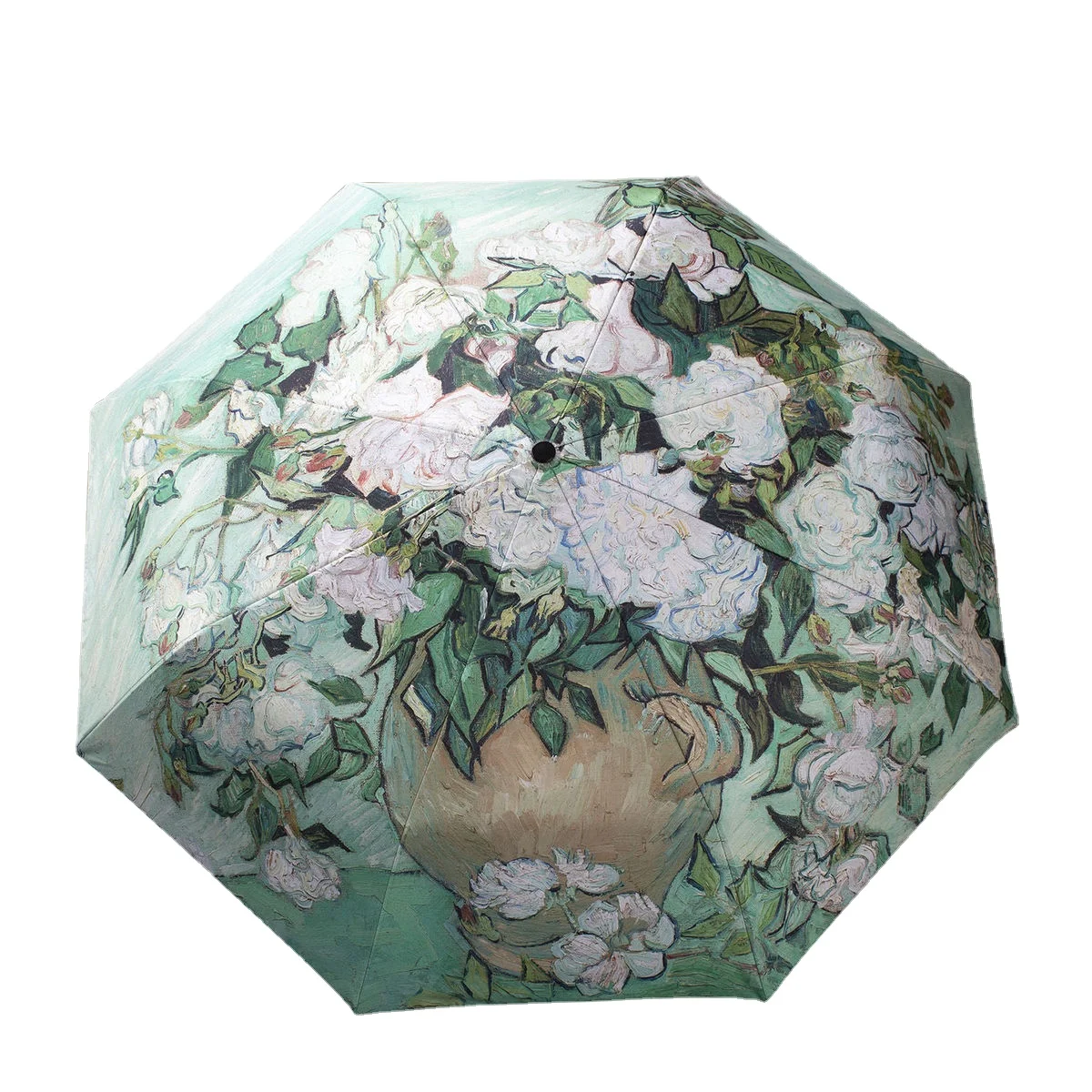 Digital Printing Art Painting Small Fresh Umbrella Van Gogh Oil Painting Umbrella Black Automatic Umbrella Sun Folding Umbrella