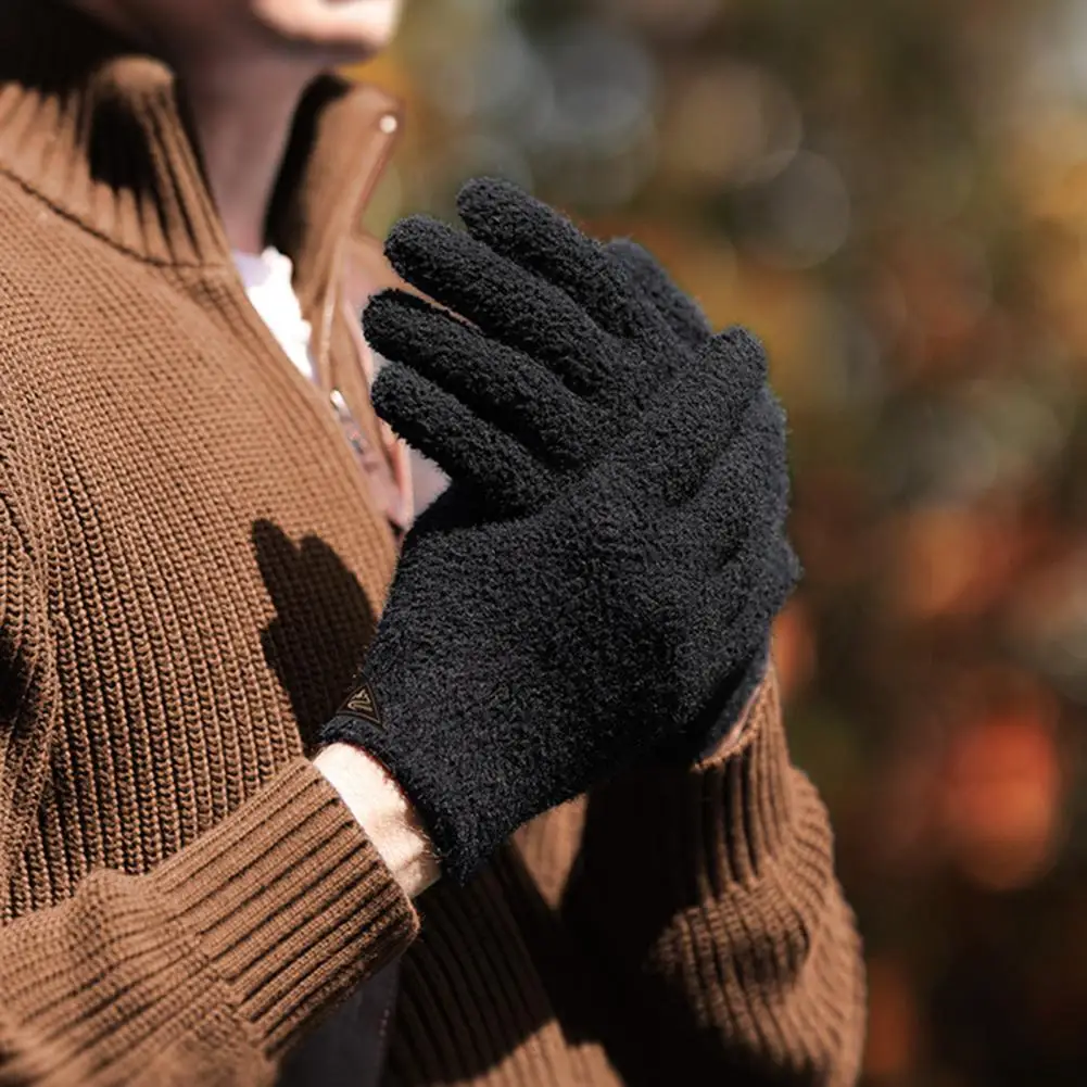 Gants d'équitation confortables pour adultes, 1 paire, bonne perméabilité à l'air, gants thermiques tricotés à doigt complet, coupe-vent