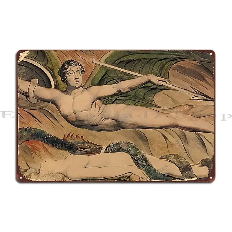 Satan Exulting Over Eve Metal Plaque Poster Pub Printing Retro Wall Mural Plaques Tin Sign Poster
