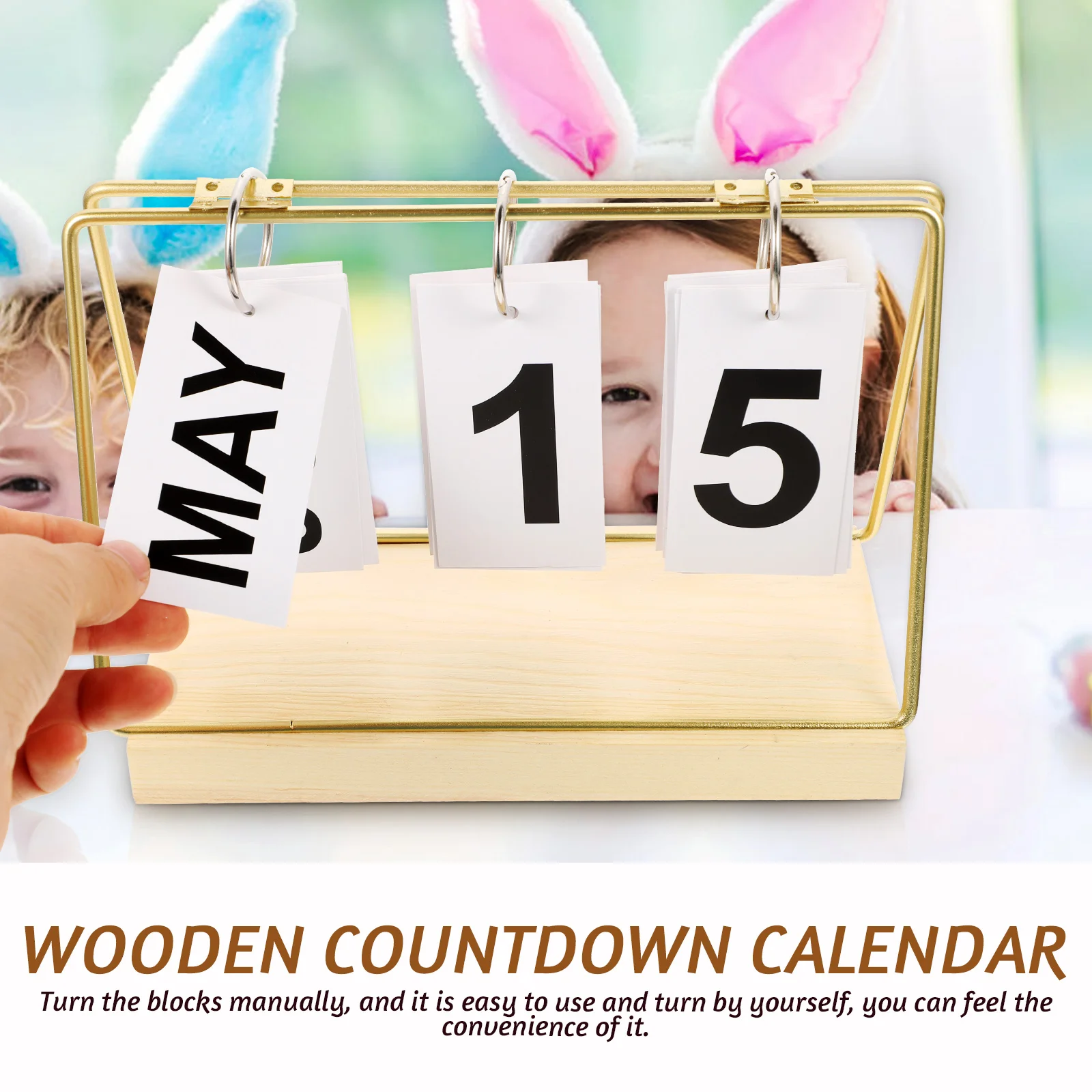 

Wooden Block Rustic Countdown For Desk Office Home Decorative Block Calendar Teacher Desk Decor Perpetual Table Calendar Simple