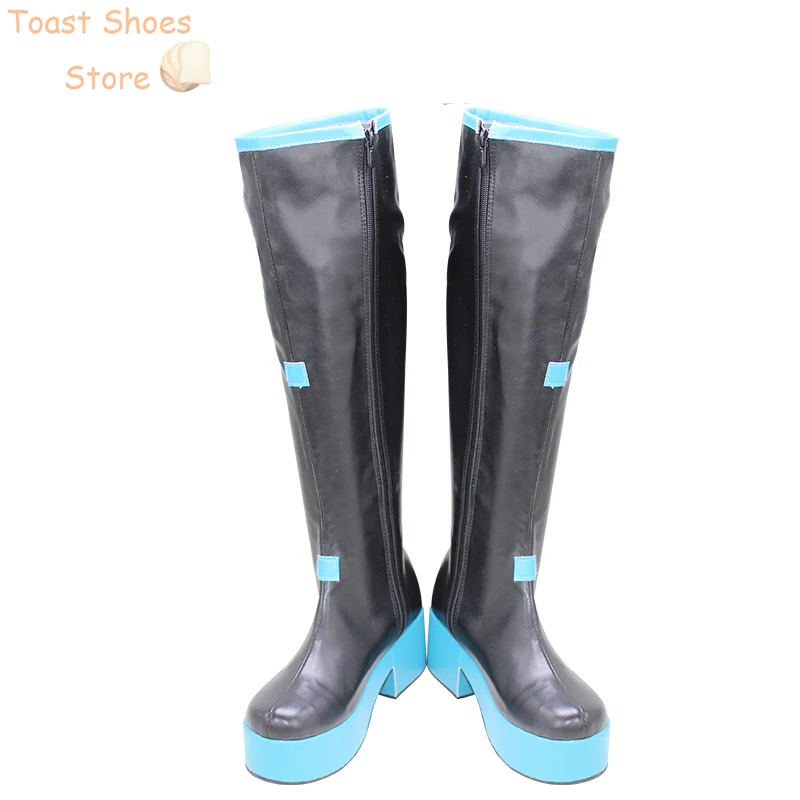 2025 zapatos de Cosplay zapatos de cuero PU forma Mikuu Cosplay Halloween carnaval botas accesorios de Cosplay disfraz Prop