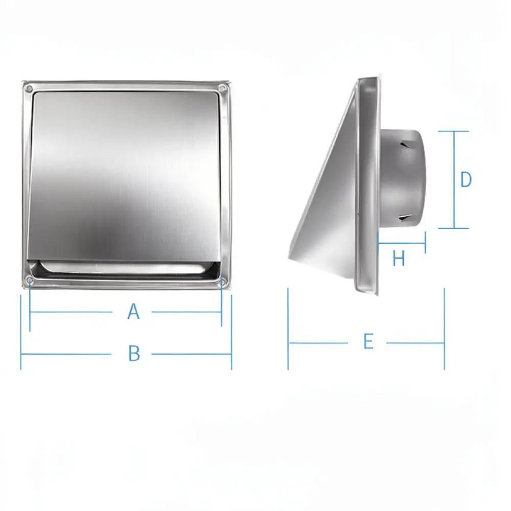 Professional 304 Stainless Steel Air Vent Hood Exhaust Grille For Home Dryer Ducting Wall Ventilation Anti Backflow