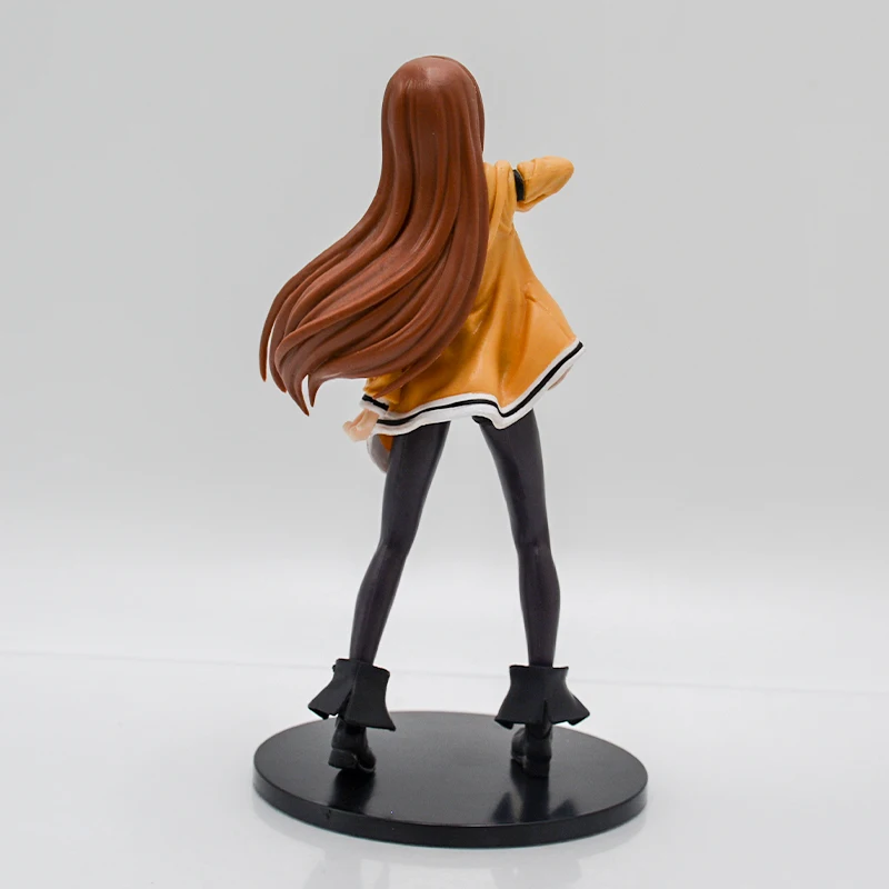 18cm Steins Gate Anime Girl Figure Makise Kurisu Action Figure Steins;Gate Kurisu Makise Figurine Collectible Model Doll Toys