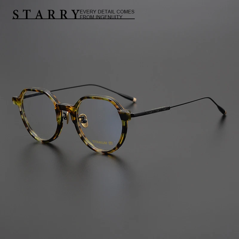 Gafas redondas de acetato para hombre y mujer, lentes hechas a mano de alta calidad, Retro, óptica, lectura de miopía, personalizadas