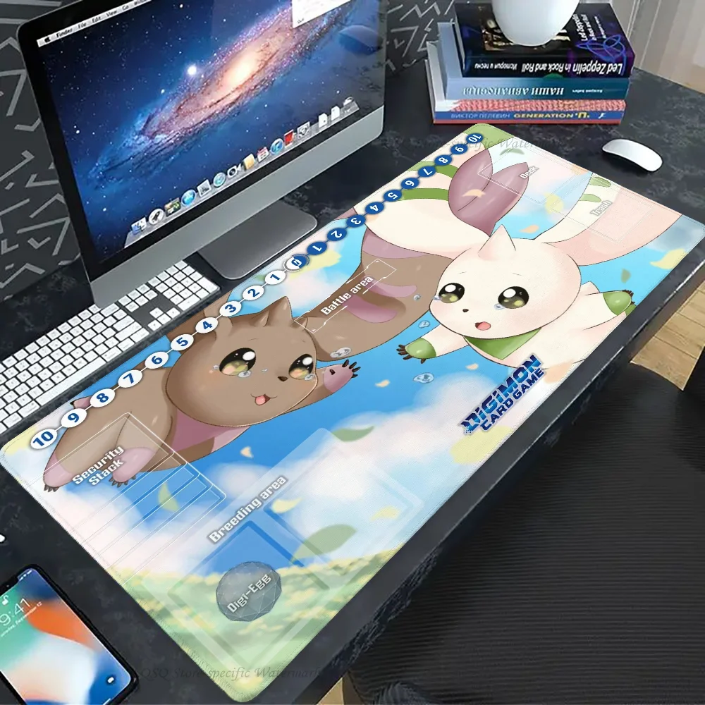 Cute Digimon Playmat Gomamon Dracomon Numemon DTCG CCG Mat Terriermon Trading Card Game Mat Rubber Mouse Pad & Bag 600x350x2mm