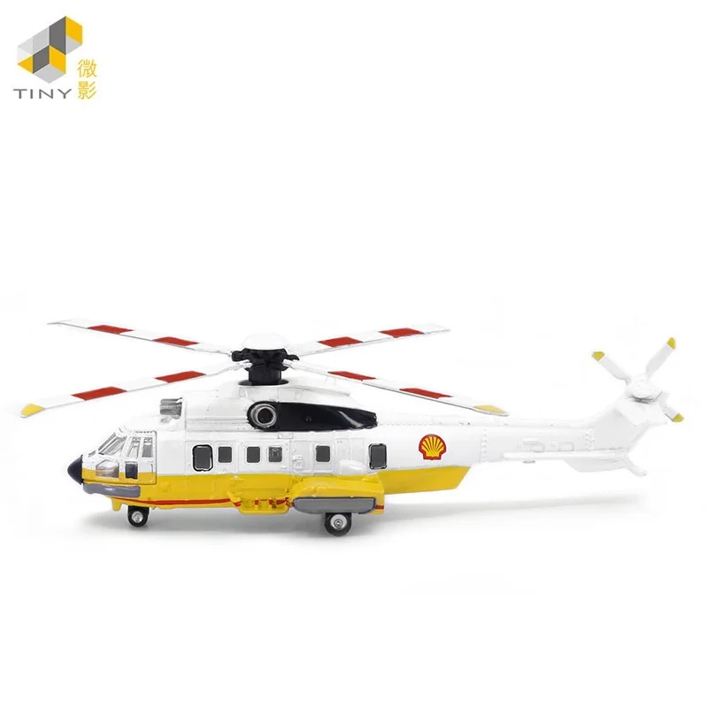 Tiny 1:144 She-ll Helicopter Super Puma Alloy Simulation Model Aircraft