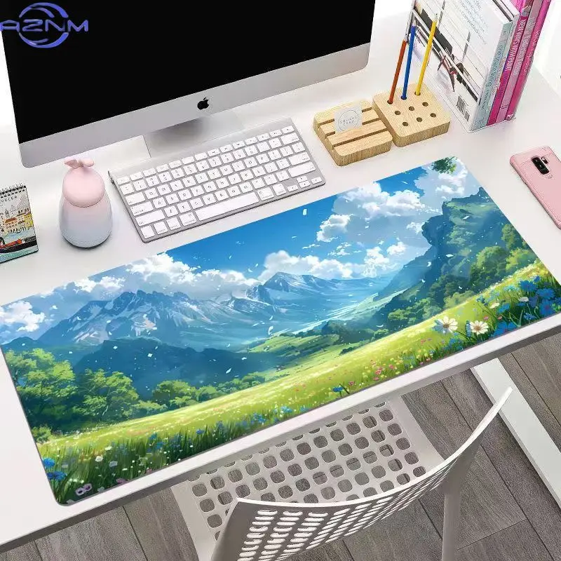 Anime Scenery Large Mouse Pad Desk Mat with Stitched Edge Non-Slip Durable Gaming Mats PC Accessories Keyboard Desk Pad Mauspad