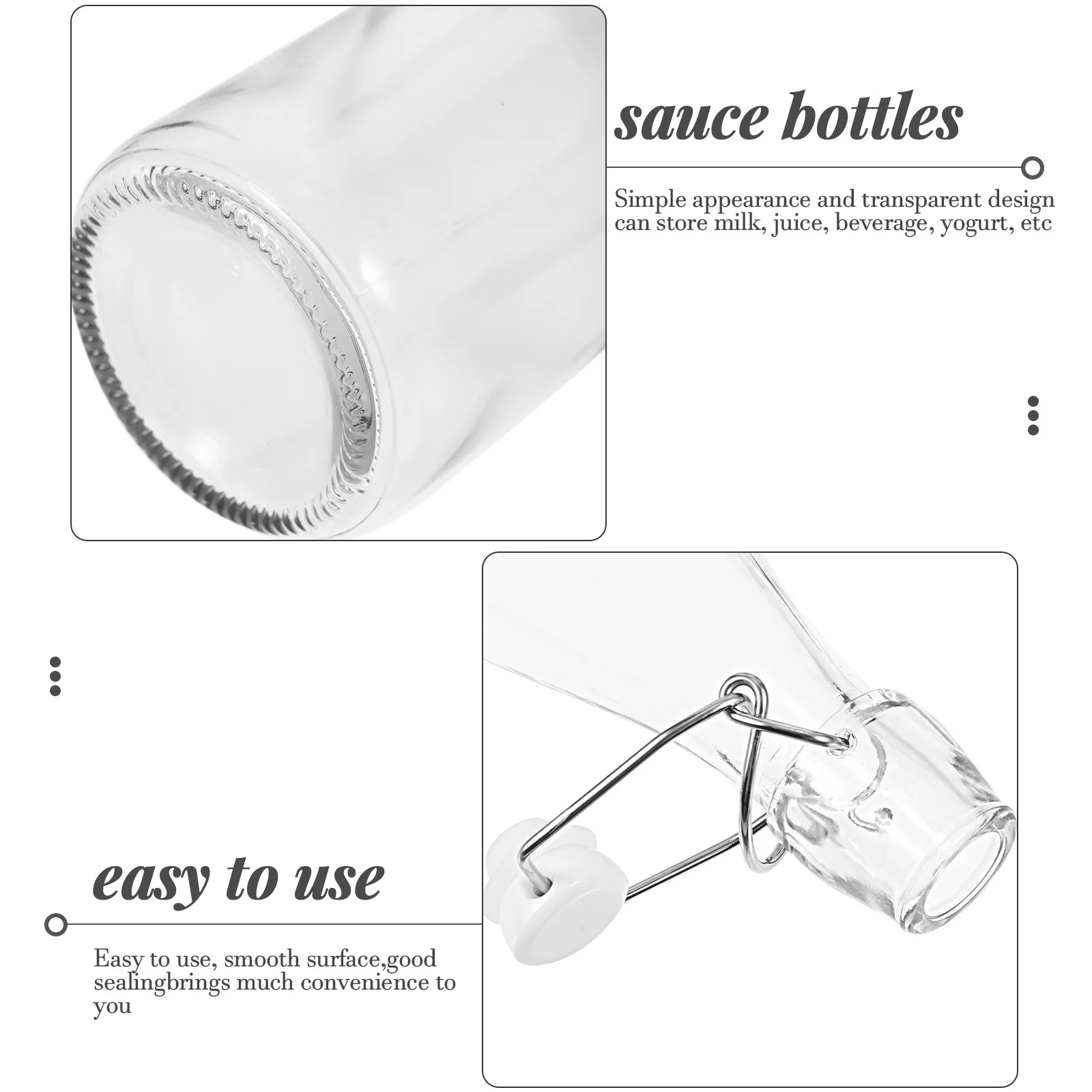 

2Pcs Glass Sauce Bottles Flipping-Top Sealed Juice Bottle Oil Bottles for Kitchen Cooking Barbecue Baking Vinegar