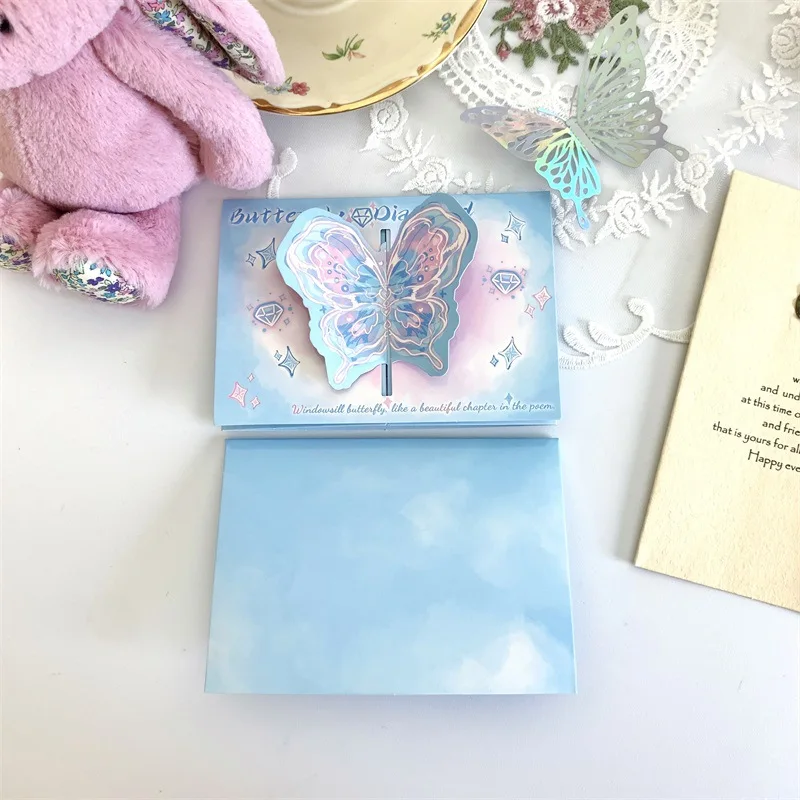 10Pcs 3D Butterfly Pop-Up Greeting Card with Hollow Butterfly Design FoldableHoliday Gift for Blessings Birthday Card