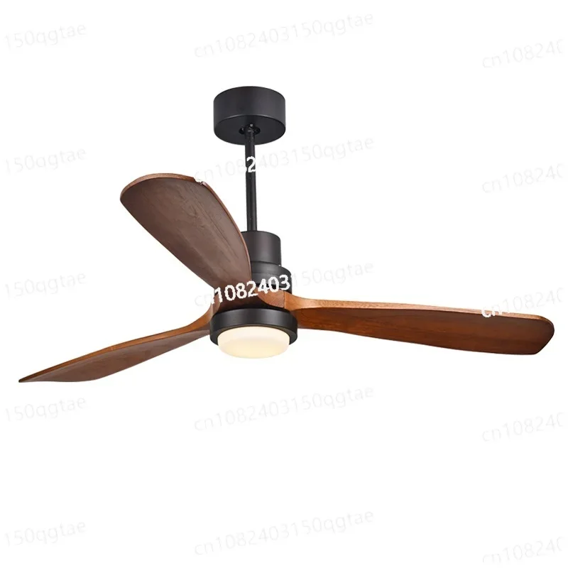 Modern Remote Control 52 Inch Wooden Blades Retro Ceiling Fan with AC220V Input 15W Ceiling Lights