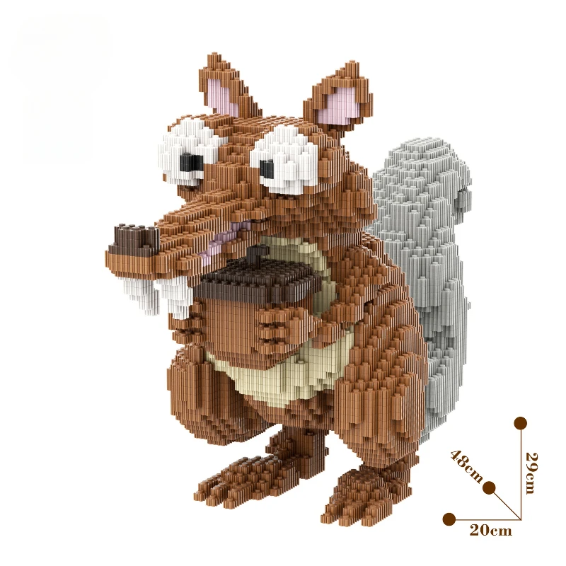 29Cm M6009 Squirrel Tandem Early Education Puzzle Assembly Diamond Large Particle Building Block Ornament