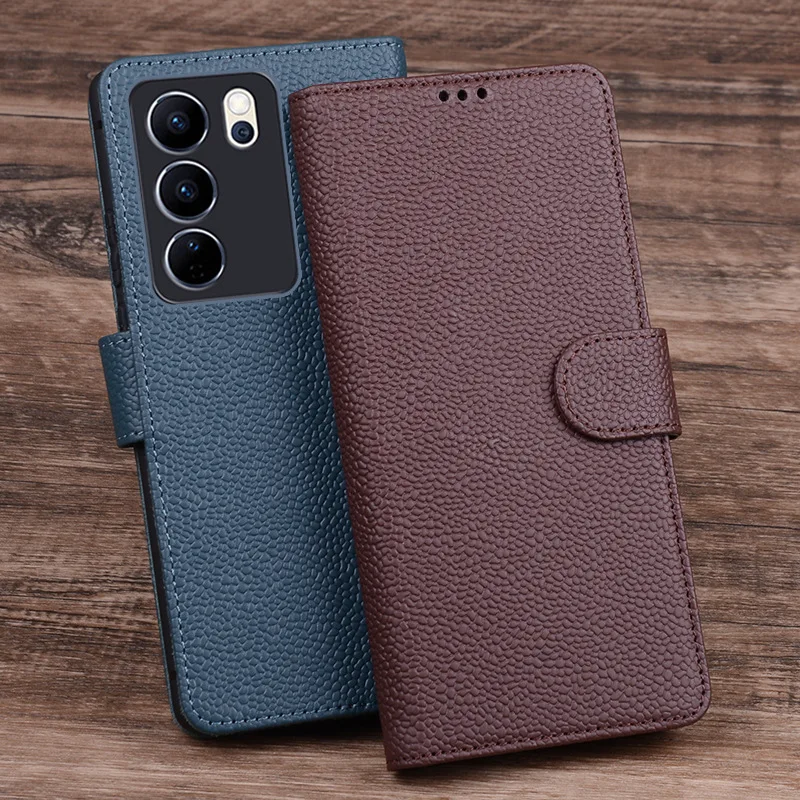 

Hot Sales Luxury Genuine Leather Flip Phone Cases For For Vivo S17 Pro Leather Half Pack Phone Cover Case Shockproof