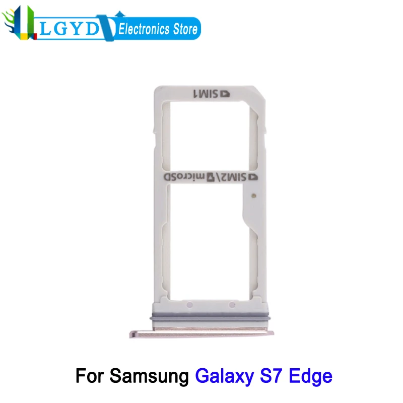 Dual SIM Card Tray For Samsung Galaxy S7 Edge Phone SIM1 + SIM2 + Micro SD Card Tray Replacement Part