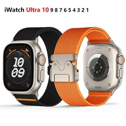 Nylon Strap Braided Elastic Bracelet Band for Apple Watch Ultra 49mm 10 9 8 7 46mm 45 41 44 40mm 42mm for IWatch Series 6 SE 5 4