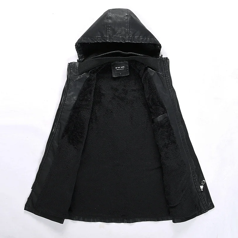 2026 Plus Velvet Pu Leather Jacket Casual Long Jackets Men's Slim Fit Coats Jacket Streetwear Man Outerwear Leather Suit Vintage