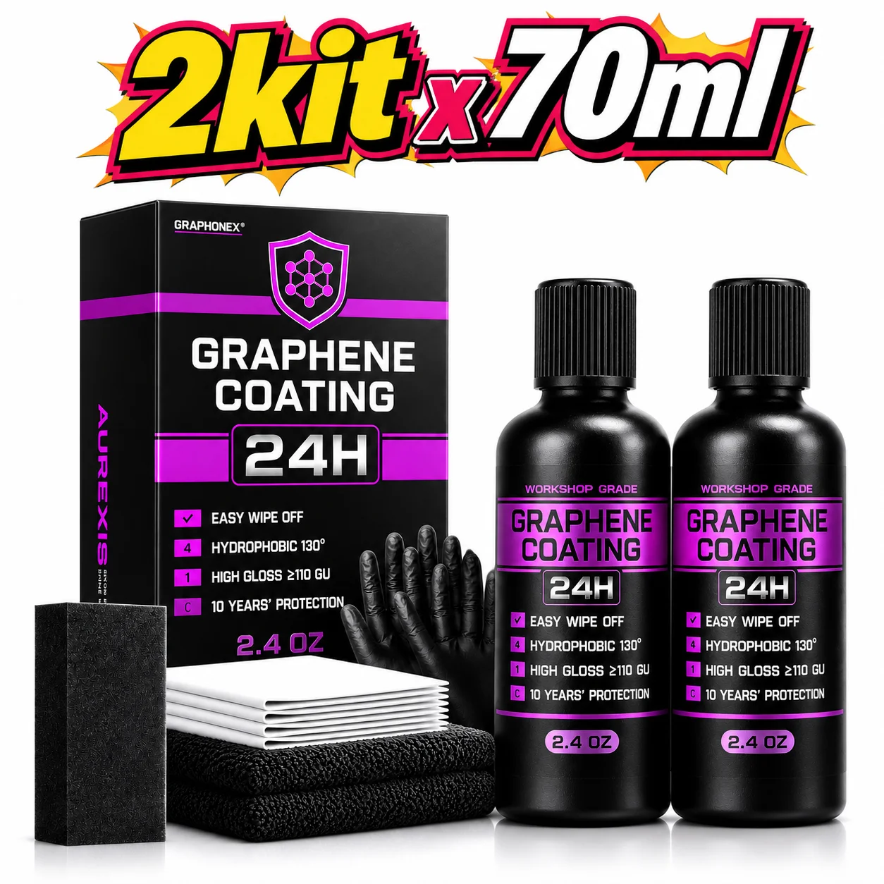 Graphene Ceramic Coating  with Self Healing and UV Track Technology Car Detailing Professionals 10+ Years of Protection